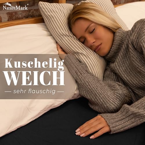 NatureMark Winter Thermo Fleece Spannbettlaken - warmes Spannbetttuch für den Winter | für das ganze Jahr geeignet - 90 