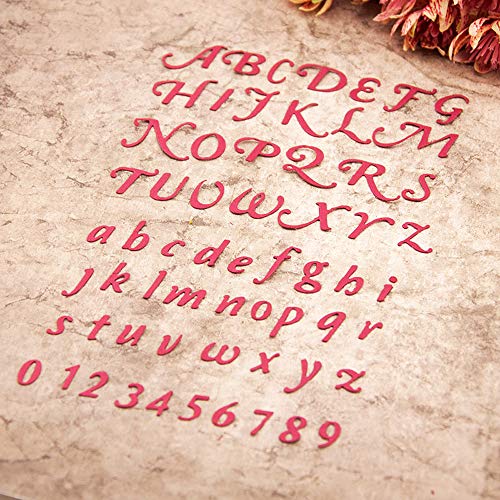 JKJF A-Z Alphabets 0-9 Numbers Scrapbooking Cutting Dies Set of 2 Metal Alphabet Stencils, Steel Cutting Dies for DIY Craft, Card Making, Upper Case Letters, Lower Case Letters and Numbers