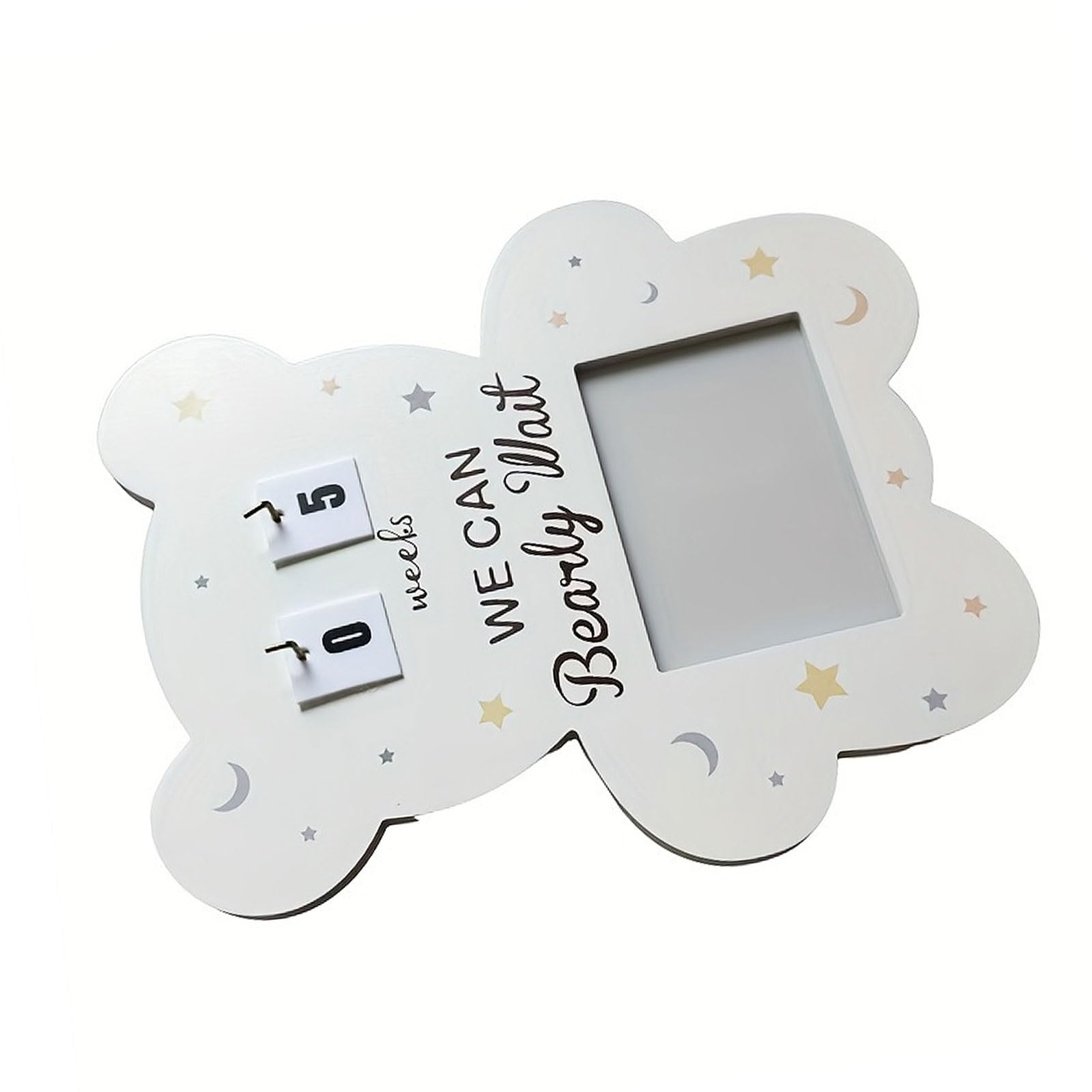 Wooden Sonogram Picture Frame, Ultrasounds Photo Frame with Baby Countdowns Week Expecting Parent to Be Pregnancy Gift Baby Sonogram Picture with Countdowns Week Grandparenrs
