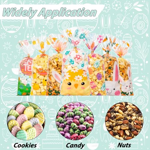 GOMANCHE 120 Pcs Easter Cellophane Bags