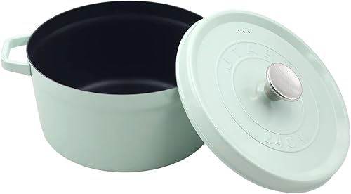 24cm Cast-Iron-Style Non-Stick Soup Pot - Pale Mint Green AY129-027