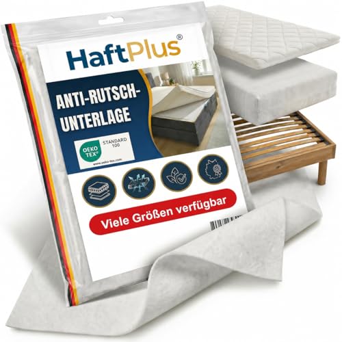 HaftPlus Antirutschmatte Matratze & Topper (90x200 cm) Extrem rutschfeste Unterlage für Boxspringbett & Lattenrost | Atmungsaktiver Matratzenschoner | Oeko-Tex Waschbar