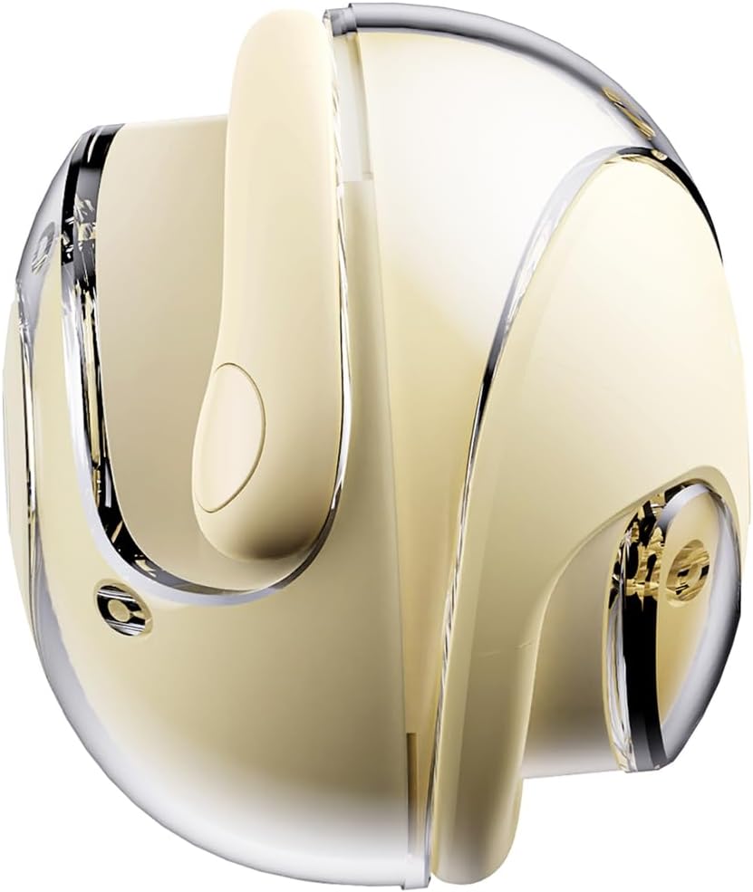 Earbuds Ball Bluetooth On-Ear Clip Headphones with Silicone String - Open Air Conduction Sports Ear Hook Wireless Headset TWS Noise Reduction for Sport/Travel with USB C Charger - Beige