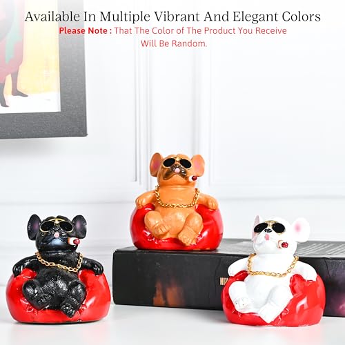 Image of ZAICUS Bulldog On Couch Showpiece Figurine | Fierce Resin Bulldog Statue for Home, Office, or Car Decor | Decorative Piece for Modern & Rustic Spaces- Multicolor
