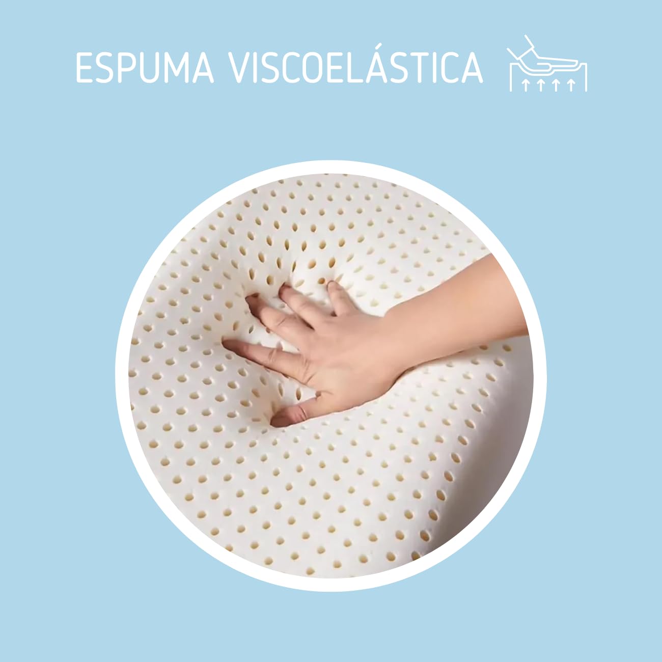 Kiby® Almohada cervical de espuma viscoelástica (certificado OEKO-TEX®), ortopédica, con aloe vera, doble onda, ergonómica, transpirable, antirronquidos, hipoalergénica y lavable