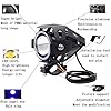 2pcs Super Bright 3000LM 125W CREE U7 LED with Blue Demon Angel Eyes Halo Ring Motorcycle Universal Headlight Work Light Driving Fog Spot Lamp + 1 pcs Switch