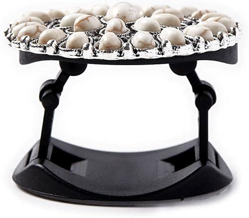 Miniatura 4 de Soporte para teléfono de piedra de mármol blanco con agarre occidental turquesa