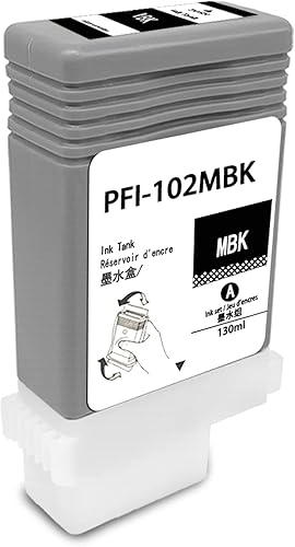 Pfi-102 Cartucho de tinta negro mate pigmento reemplazo para Canon Pfi 102 imagePROGRAF iPF500 iPF510 iPF600 iPF605 iPF610 iPF610 iPF650 iPF655