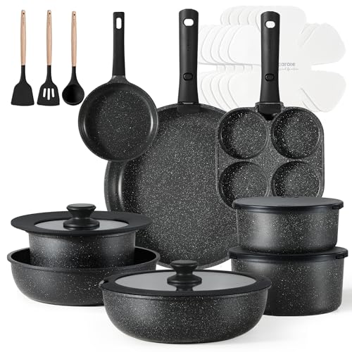 CAROTE 23pcs Pots and Pans Set Non Stick, Cookware Sets, Kitchen Set