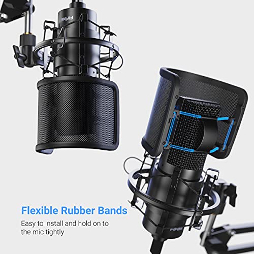 Fifine Pop Filter, Mic Pop Screen With Metal Mesh, Compact Microphone Pop Shield Windscreen For Recording Studio, Youtube Videos, Streaming, Podcast (Black) #TOP2