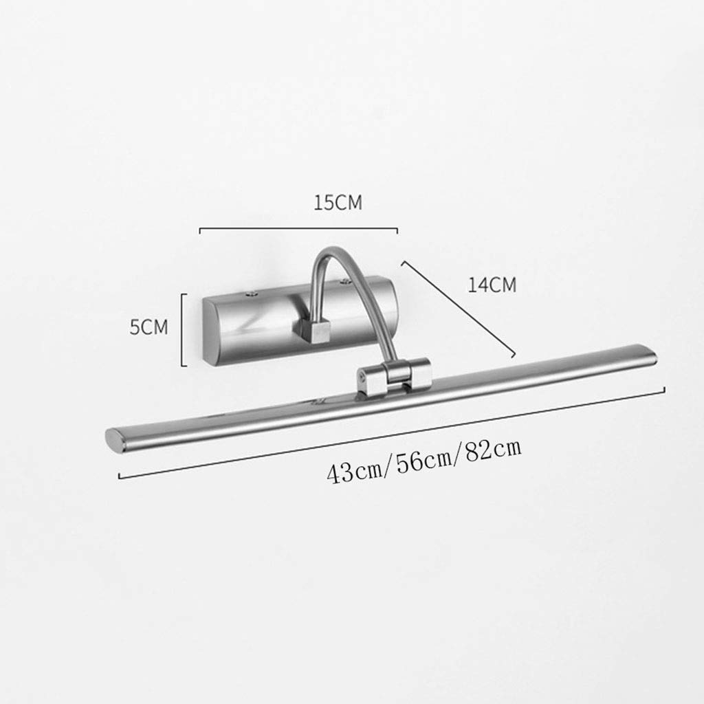 Badspiegellampen Led Spiegelfrontleuchte Badezimmerspiegelleuchte Feuchtigkeitsgeschützte Spiegelschrankleuchte Schminktisch Spiegelleuchte Silberne Wandbeleuchtung/82Cm/16W