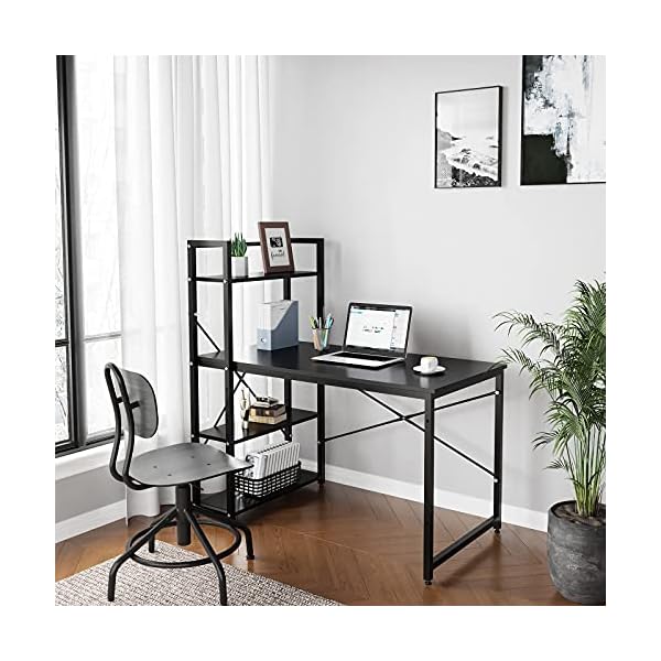 Dripex 4 Tier Shelving Computer Desk Home Office Desks Student PC Workstation Laptop Table - Image 5