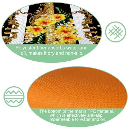 Tapis de cuisine absorbant lavable et antidérapant à rayures - 2 pièces - 6