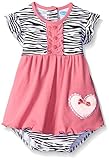 BON BEBE Baby Girls' Flutter Sleeve Sundress with Built-In Diaper Cover