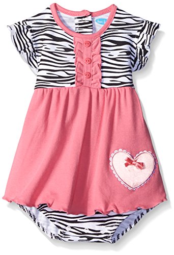 BON BEBE Baby Girls' Flutter Sleeve Sundress with Built-In Diaper Cover
