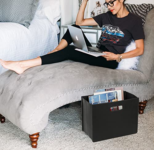 HofferRuffer Leather Magazine Holder Magazine Rack Newspaper Rack Black for the living room - Image 3