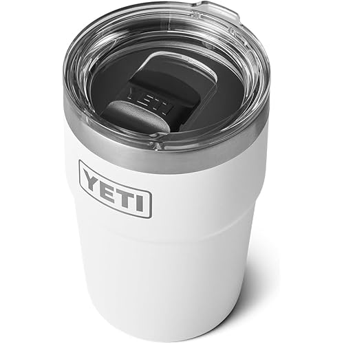 YETI Rambler 16 oz Stackable Tumbler, Vacuum Insulated, Stainless Steel with MagSlider Lid, White