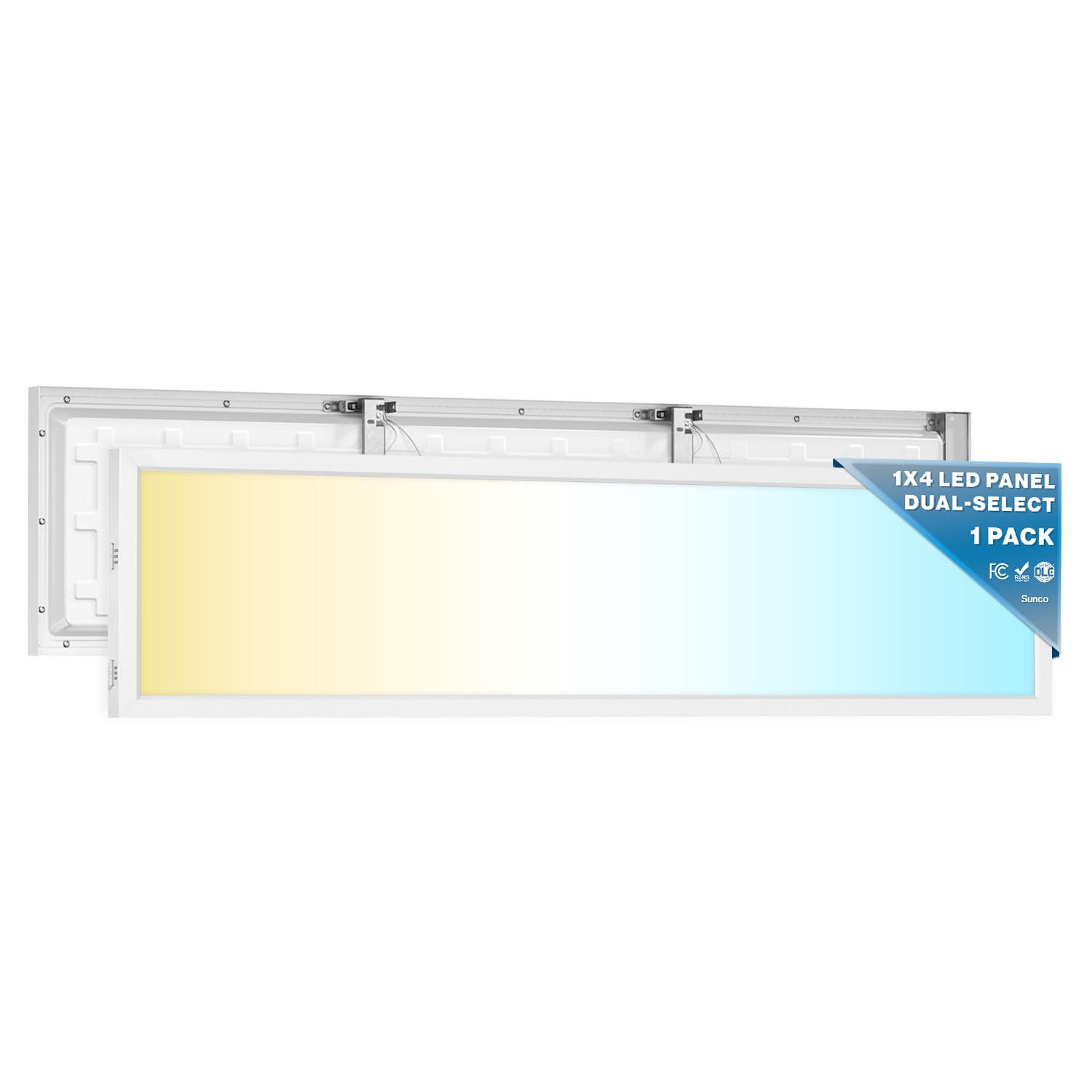 Sunco 1x4 LED Flat Panel Light, Dual Selectable CCT 3500K/4000K