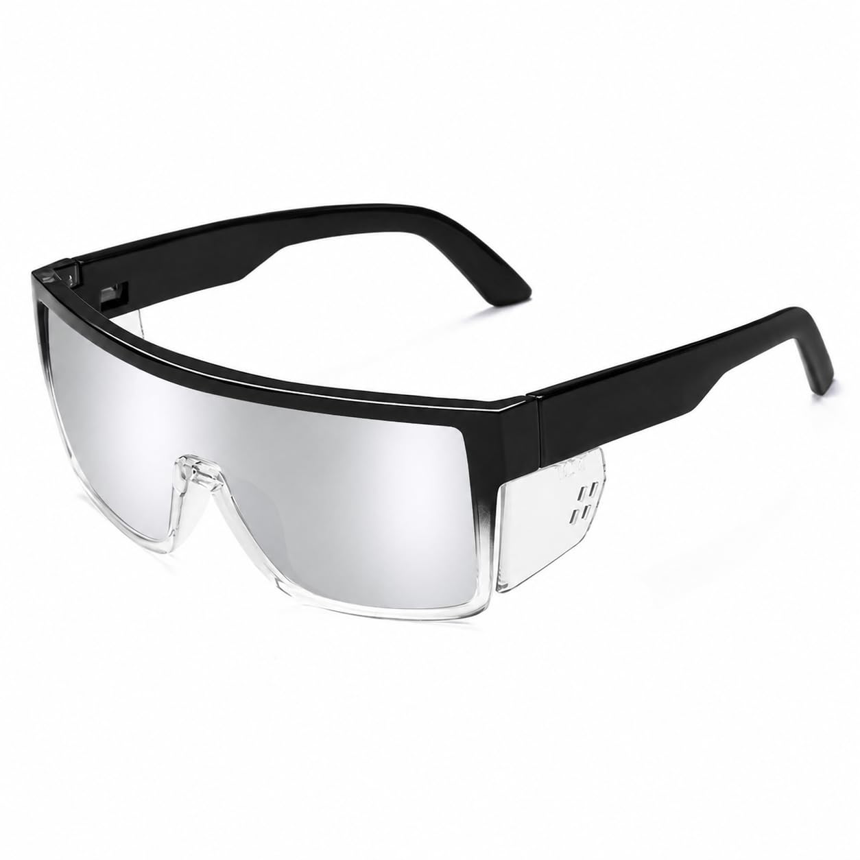 BINGKING Safety Polarized Sunglasses for Men and Women UV400 Protection and Includes Removable Side Shields,ANSI Z87 (Silver)