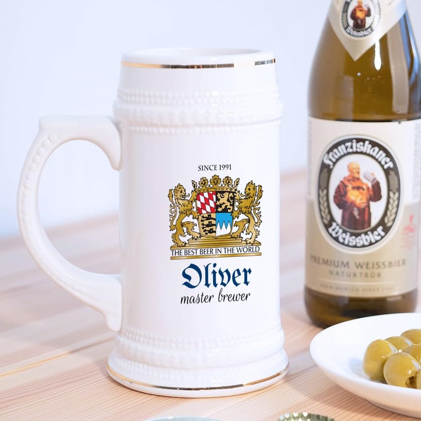 Wanapix | Jarra Cerveza Personalizada | Jarra Cerámica Alemana | Cerveza Alemana | 580 ml | Apta Lavavajillas | Regalo Original | Lion