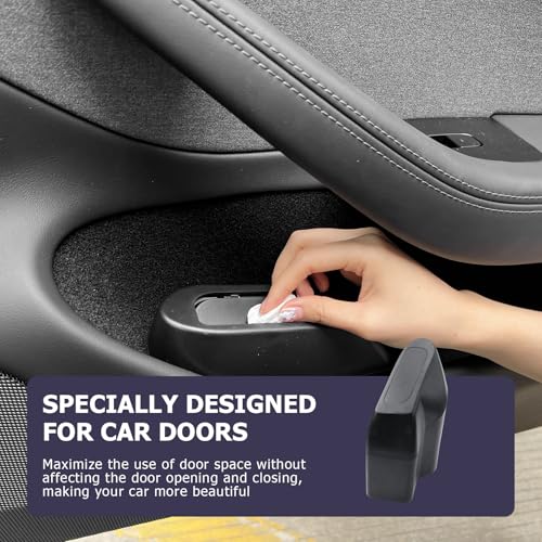 Image of LUWU Car Trash Can Compatible with 2018-2025 Tesla Model3 & ModelY Interior Accessories with Lid Portable Mini Trash Bin Leak-proof (Right)