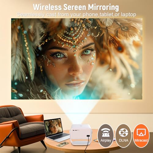 Image of TP350 NTV Smart Projector 1080P Full HD 4K Support| Official Netflix Licensed, Android 13, WiFi 6 & Bluetooth 5.2, Auto & Electric Focus with Voice Remote, 40-120 Inch Home Theater Projector