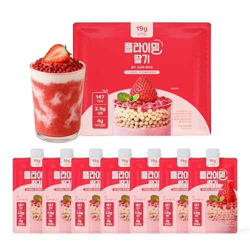 Flimeal Strawberry Protein Shake, With Crunchy Protein Balls, Protein Smoothie