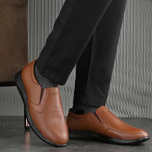 Image of Centrino Men's Formal Shoes | Elegant Slip-On Derby for Business & Casual Wear | Premium Craftsmanship for a Stylish & Sophisticated Look | Cushioned Insole for All-Day Comfort & Support