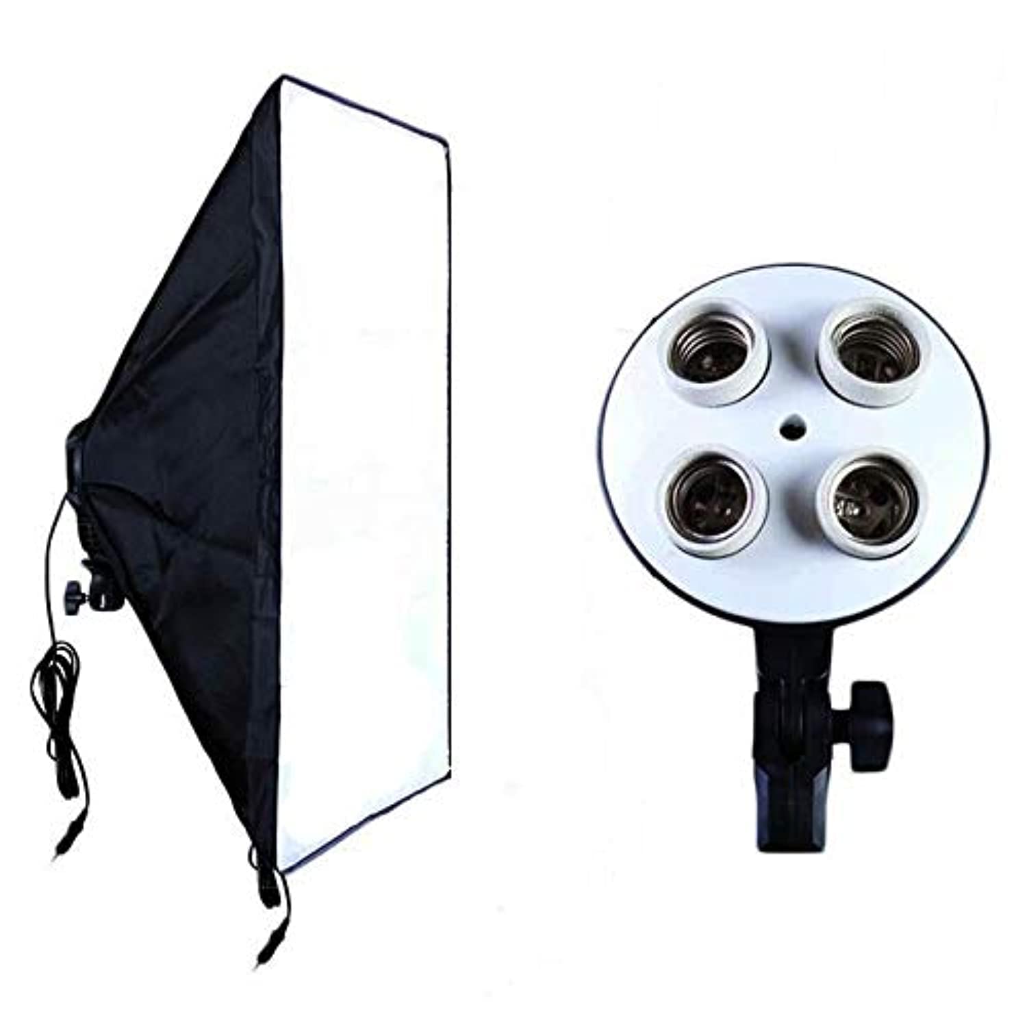 4 socket E27 Bulb lamp holder with 50cm x 70cm softbox for Photography Videography