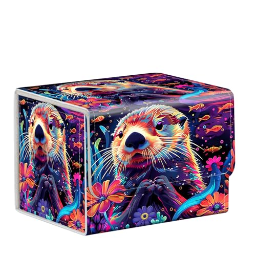 ETLKJVBL for MTG Card Storage Solution - for MTG Card Box and Commander Decks, High Capacity Anime Card Sleeves for Mtg Deck Box, Designed Specifically for Mtg Players, Flower Sea Otter