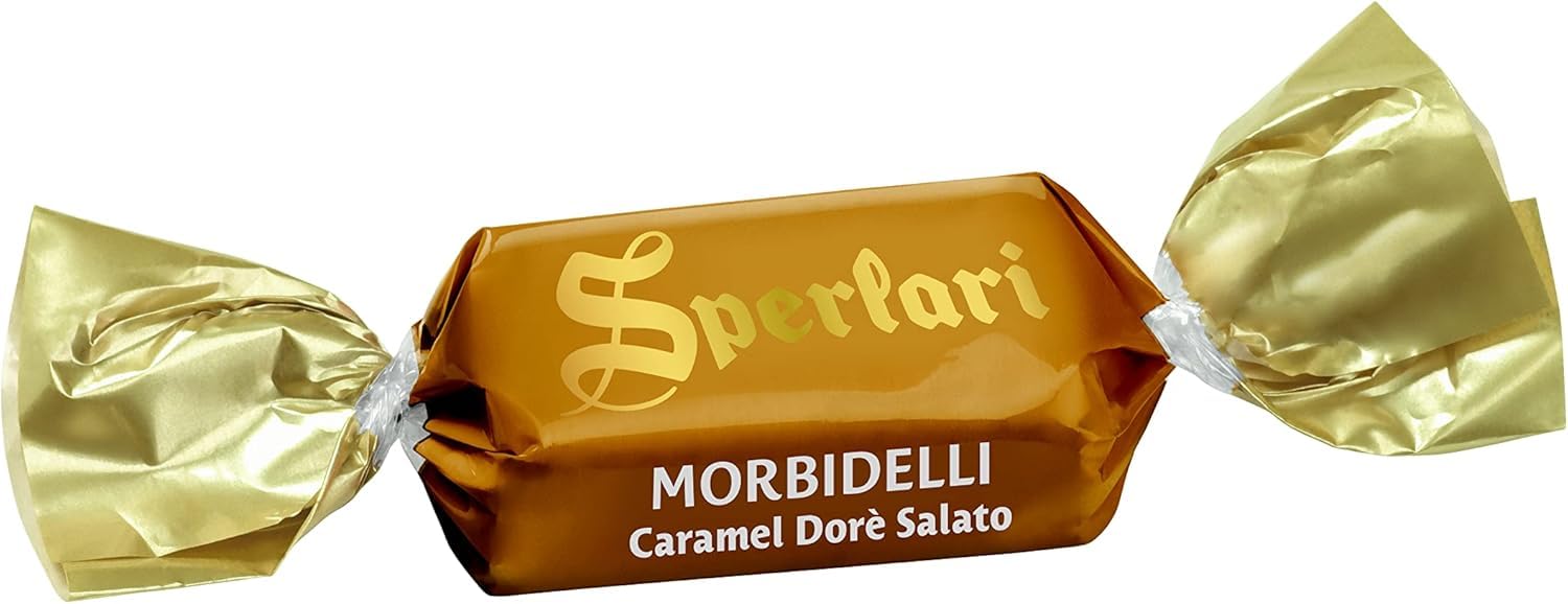 8x Sperlari Morbidelli Caramel Dorè Weiche Morbidelli-Nougats mit gesalzenem Karamell-Dorè-Überzug, 117g + Beni Culinari Kostenloser Schlüsselanhänger
