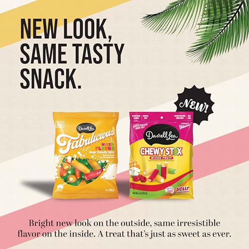 Darrell Lea Fabulicious Sour Candy Stix, Soft and Tangy, No Artificial Flavors, Palm Oil Free, Made in Australia, Shareable (Sour Mixed Fruit, 7 Ounce (Pack of 8)) - Thumbnail 4