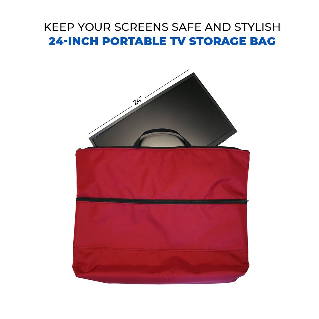 Digital Tec Fleece lined 24 inch LED TV Caravan Camping Storage & Carrying Bag Case in Red, 24 inches - Image 3
