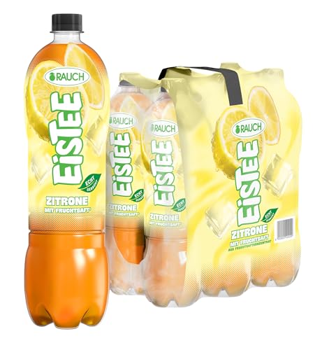 RAUCH Eistee Zitrone | Faszinierender Eis Tee mit Hagebutte | Belebender Zitronen Geschmack | Optimal Durstlöscher | Erfrischendes Teegetränk | 6x 1 25l Flasche