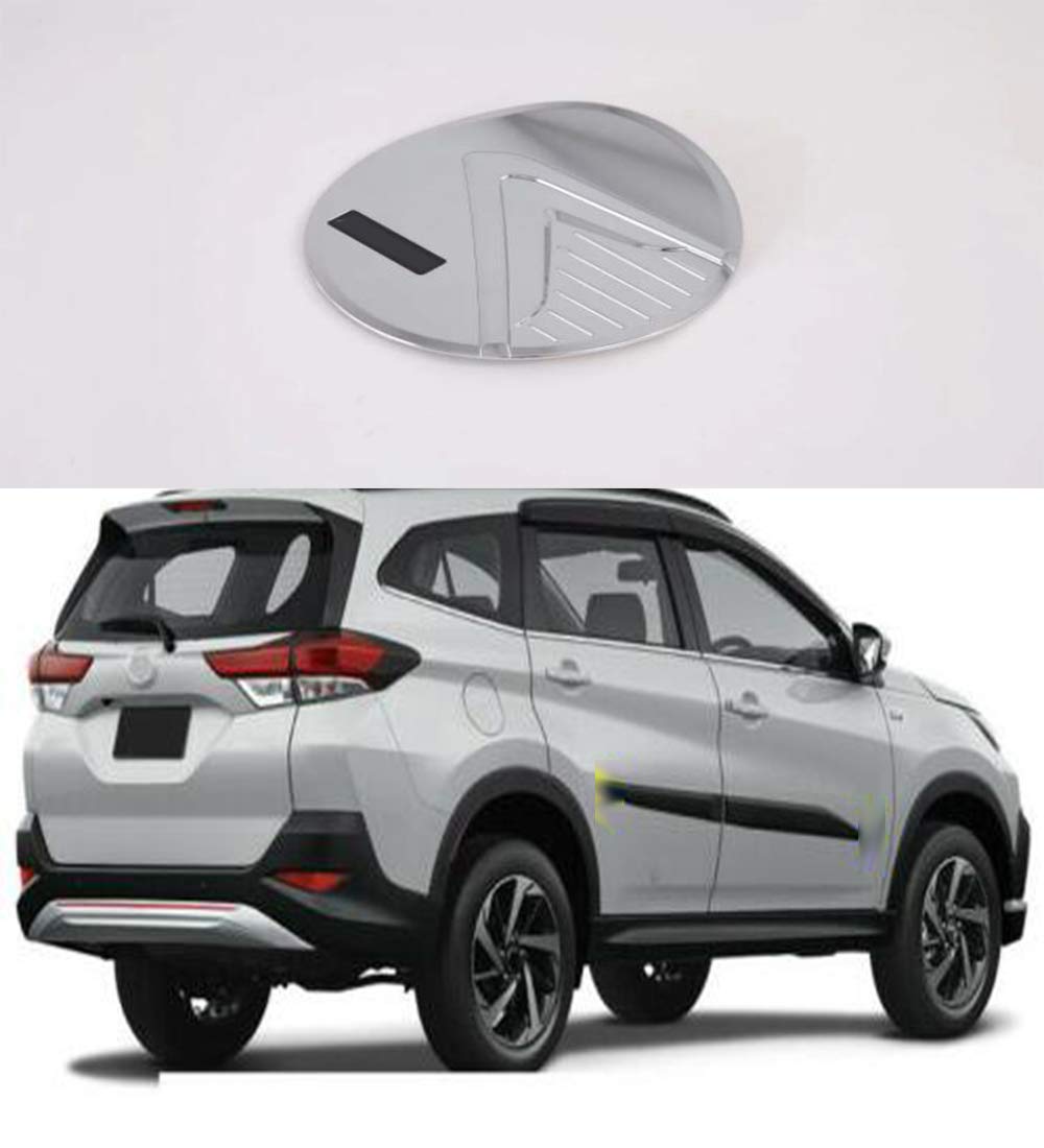 Momoap /ABS Chrome Auto Fuel Filler Door Cover Gas Tank Cap Decoration Cover Trim for Toyota Rush 2018 2019 2020