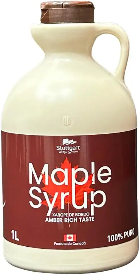 Stuttgart Maple Syrup Tradicional 1 Litro - Amber Rich Taste - 100% Puro - Xarope De Bordo Canadense