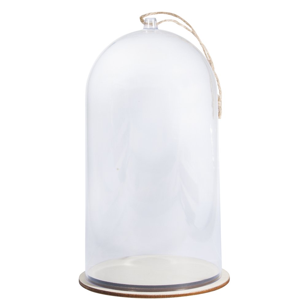 Rayher Cloche avec socle, transparent, 1 pce., plastique, Ø 11cm, H 19cm, arts créatifs, protection de décorations miniatures, pâques, Noël -46123000