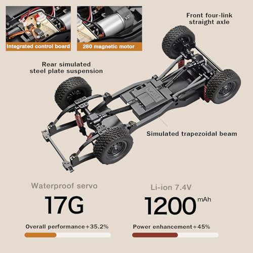 Image of 1 /12 RC Crawler, MN82S RC Rock Crawler 4x4 Toyota LC79 RC Truck, 2.4GHz Remote Control Off Road Car with LED Lights for Adults, Hobby Grade RTF Toy Vehicle Gifts