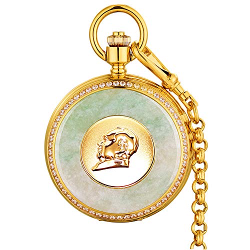 Nature Emerald Jade Gold Dragon Pocket Watch Vintage Roman Numerals Quartz Watch with Chain As Xmas Day Gift,1 steampunk buy now online Nature Emerald Jade Gold Dragon Pocket Watch Vintage Roman Numerals Quartz Watch with Chain As Xmas Day Gift,1 steampunk buy now online