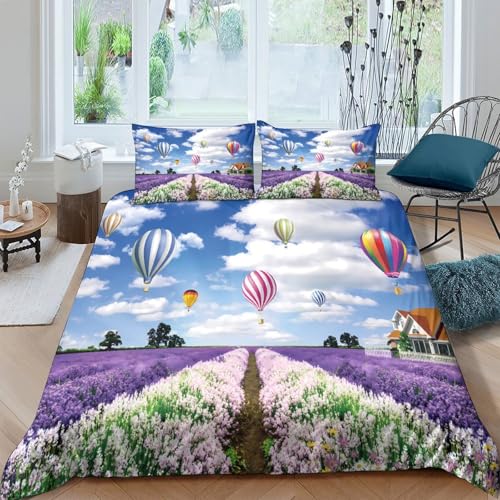 Housse de couette montgolfière 140x200 microfibre