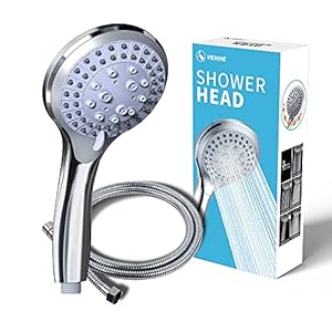 VEHHE soffione Doccia con 1.5m Tubo, 5 Modi Funzione soffione Doccia Alta Pressione, Risparmio Idrico, Soffione per Doccia Universale Dimensione Collegare, Doccia soffione con Tubo Doccia
