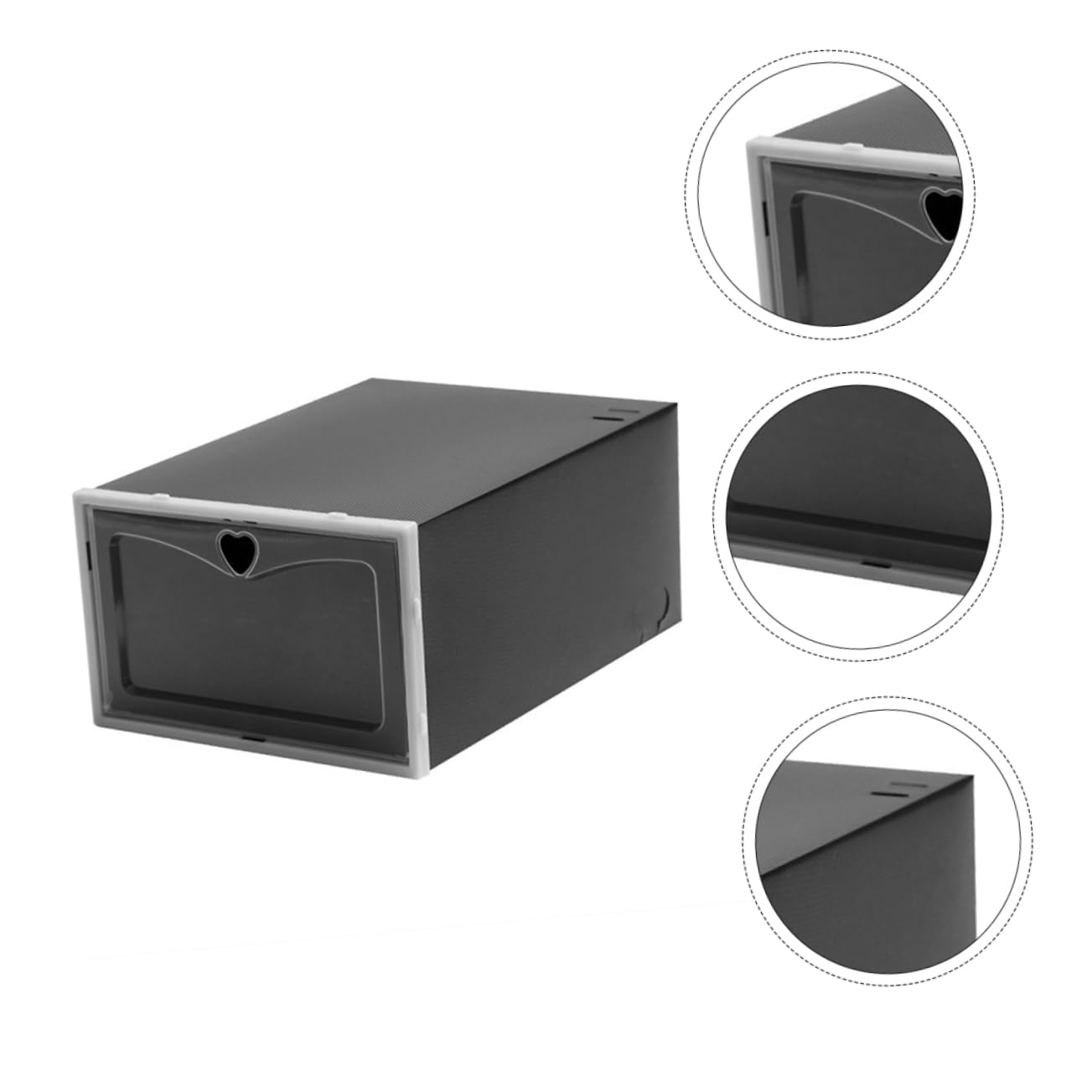 TOPBATHY Cajas Organizadoras De Zapatos De Plástico Negro 33x23x14.5 Cm Tapa Abatible, Diseño Apilable y Ventilado, Set De 6 Unidades para Almacenamiento De Zapatillas Deportivas En Hogar