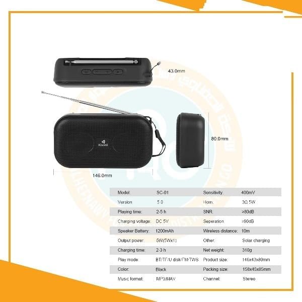 Detailed specifications for Kisonli SC-01 Bluetooth Speaker