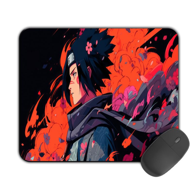 Image of Kirmada Gaming Mouse Pad - Animated Sasuke (Naruto) Non-Slip Rubber Base - Durable, Smooth Surface, Ergonomic Design, Easy to Clean -Small Size for Mackbook,Laptop,Desktop