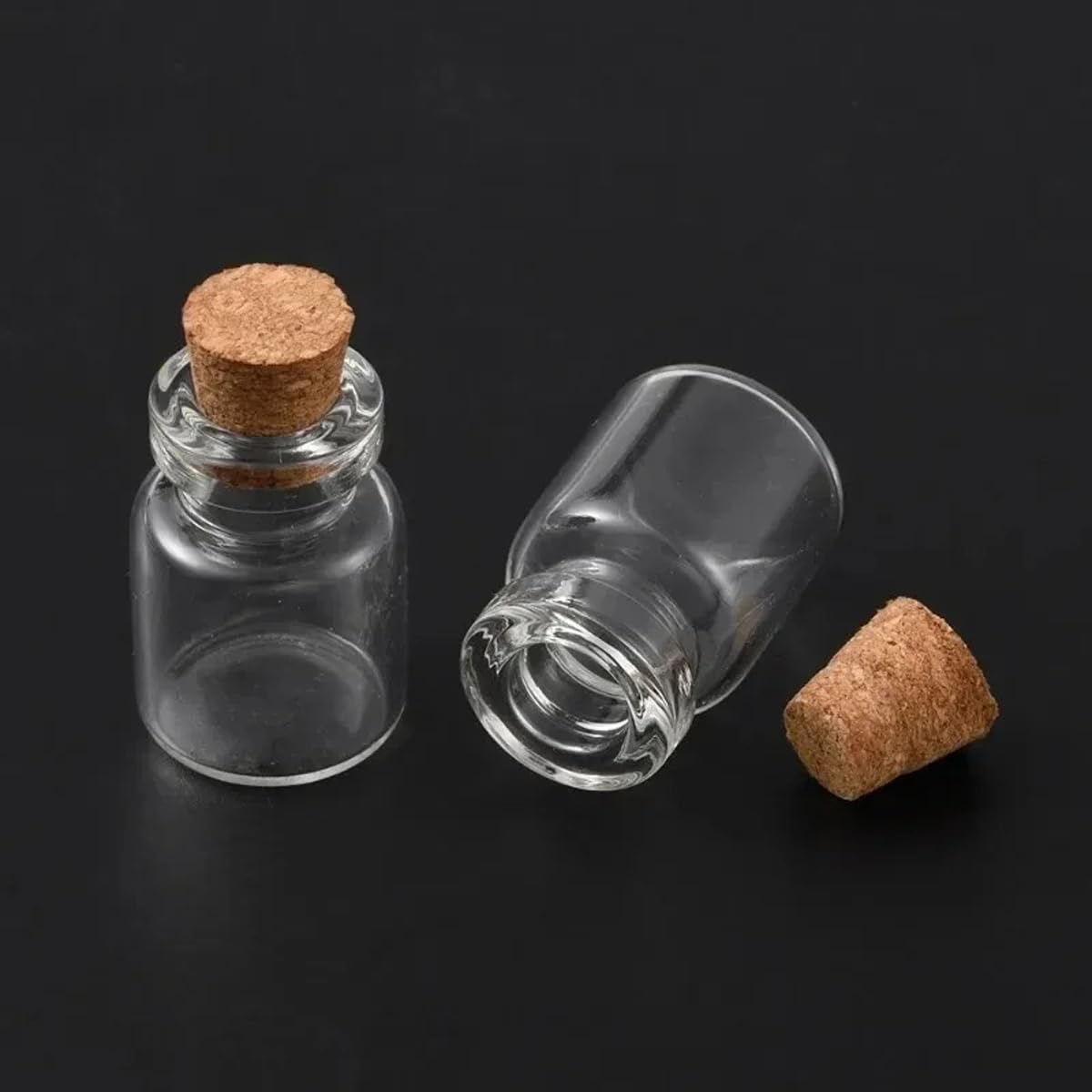 10-200 Stück Mini-Glasfläschchen mit Korken, kleine Fläschchen zur Aufbewahrung von Kunsthandwerk und Gastgeschenken