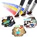 Amagic 9Pcs Angled Flat Tipped Art Paintbrush Set with Storage Container - Anti-Shedding Synthetic Nylon with Long Handle - Paint Brush for Watercolor, Acrylics, Ink, Gouache, Oil, Tempera