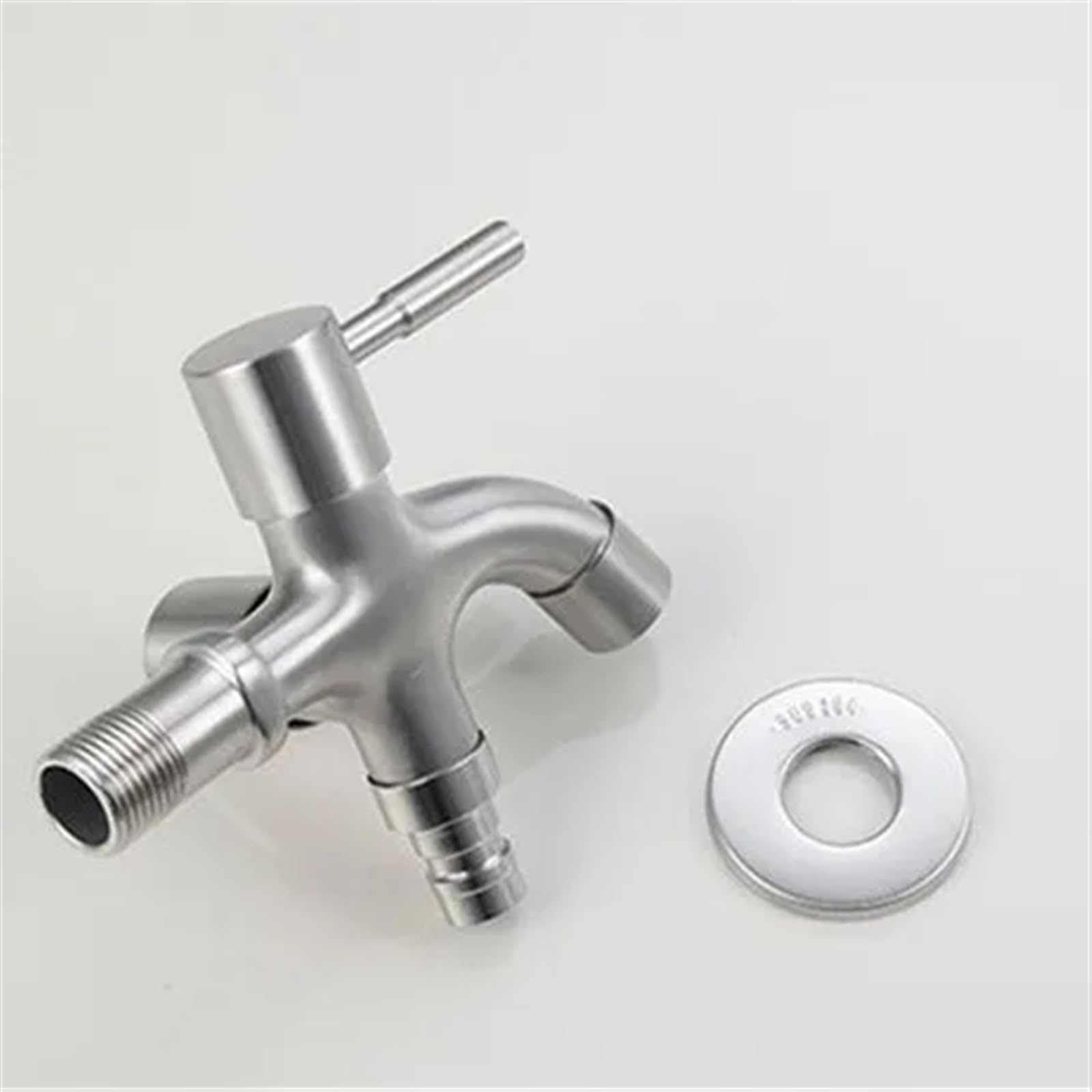 Grifo de acero inoxidable 304 alargado, uno en dos, multifunción, doble salida, grifo for lavadora