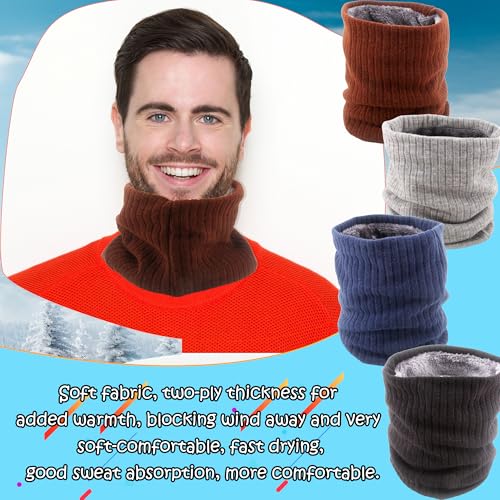 4 Pack Winter Neck Gaiters Warm Neck Scarf Thick Windproof Neck Warmer for Men Women Outdoor Ski Winter Warmth3