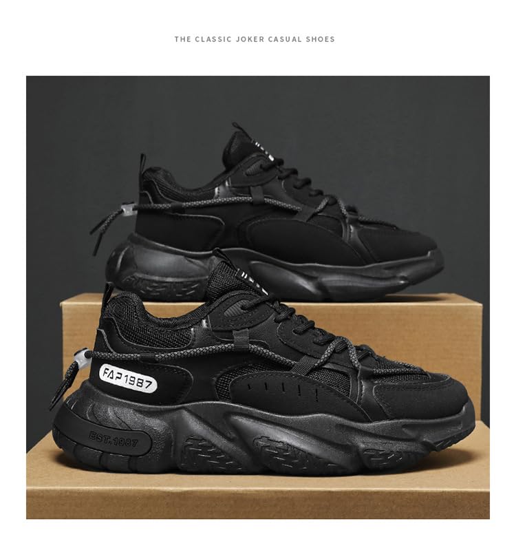 Men's Casual Sports Running Shoes, Breathable Low-Top Sneakers with Lace-Up Closure, PU Upper and Fabric Lining - All Seasons2