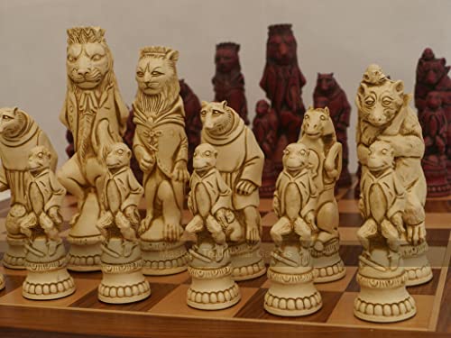 Berkeley Chess Reynard The Fox Ornamental Chess Set (Cream and red, Board not Included)